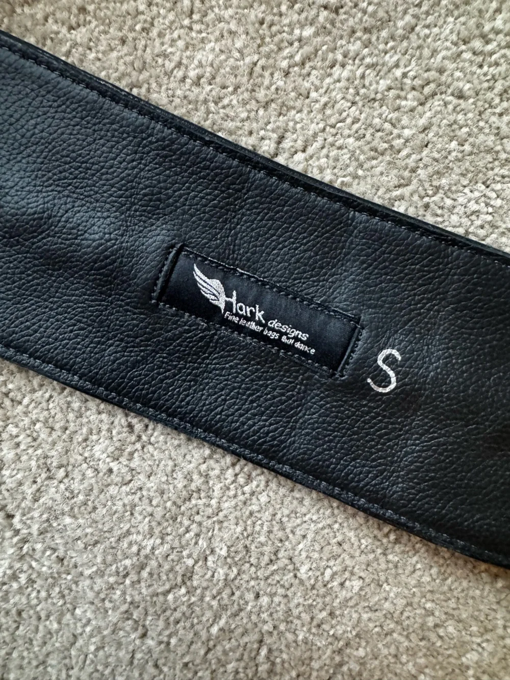 Hark Designs Women’s Black Leather Belt Bag with Decorative Buckle